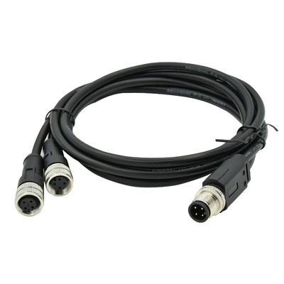 Cable connecteur imperméable masculin femelle de goupilles de la découpeuse du capteur IP68 M12 Y 3 - 12